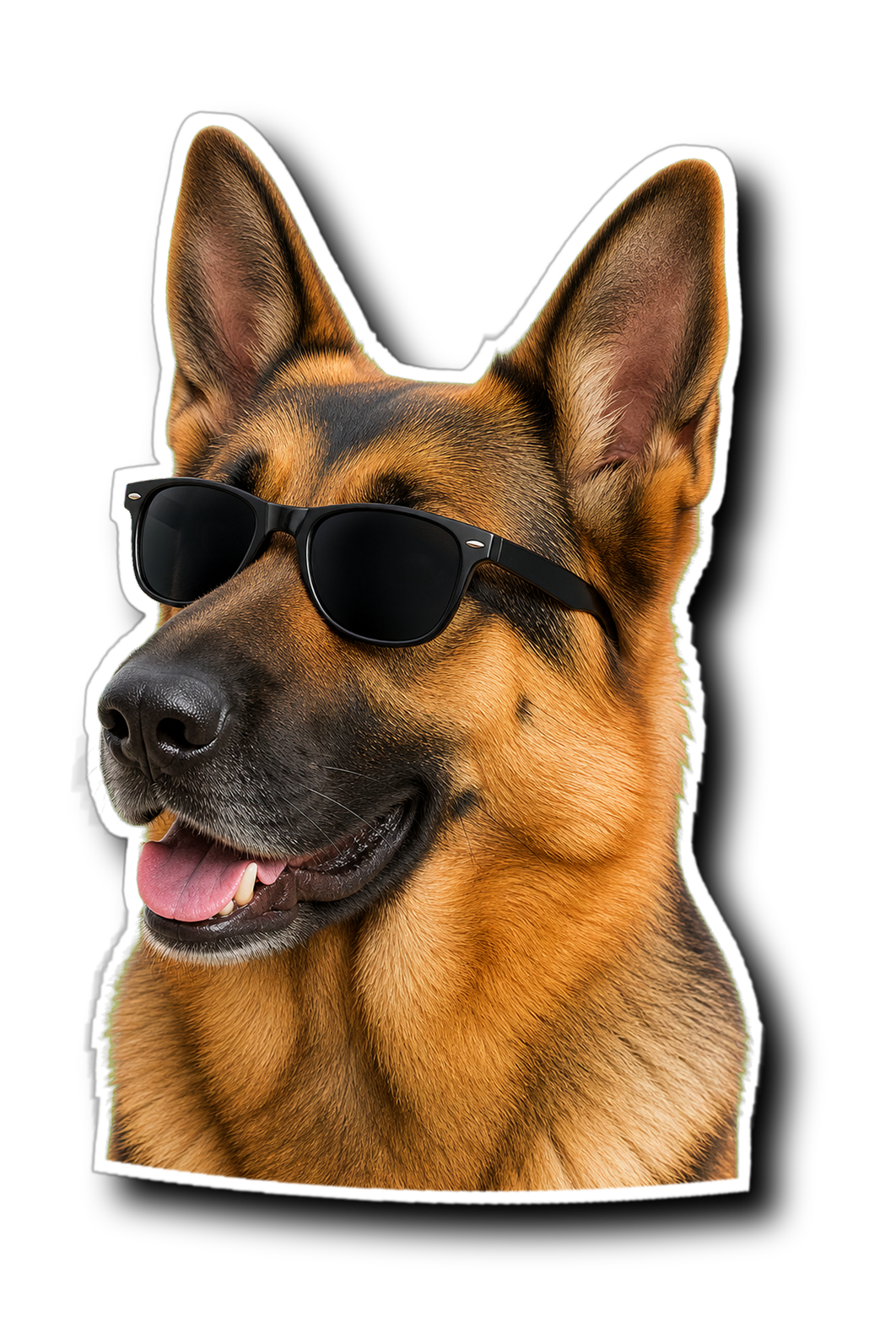 Sakin ve güven veren kurt köpeği sticker portresi